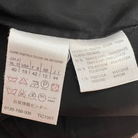 Max Mara Black Pinstripe Blazer Open Front Italian Tailored Jacket 10 - Picture 6 of 6